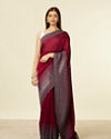 Mauve Wine Stone Embellished Saree